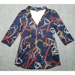 Ups & Downs Jacket Dress Womens XL Multicolor Collared 3/4 Sleeve Midi Pullover